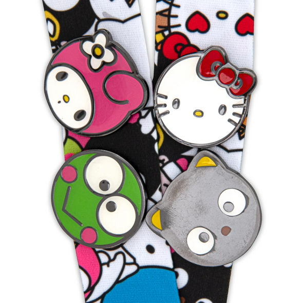 Loungefly Sanrio Group Lanyard With 4 Pins