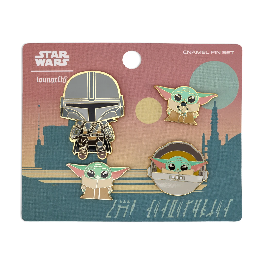 Loungefly Star Wars Mandalorian The Child Baby Yoda 4 Piece Pin