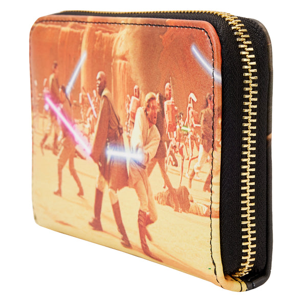 Loungefly Star Wars Episode Two Attack of The Clones Scene Zip Around Wallet