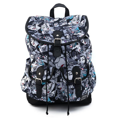 Loungefly Disney Villains Nylon Slouch Backpack
