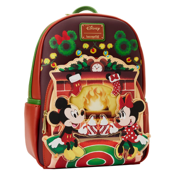 Loungefly Disney Mickey Minnie Hot Cocoa Fireplace Mini Backpack