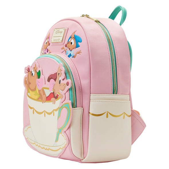 Loungefly Disney Cinderella Gus Gus and Jaq Teacup Mini Backpack