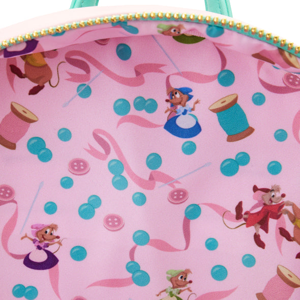 Loungefly Disney Cinderella Gus Gus and Jaq Teacup Mini Backpack
