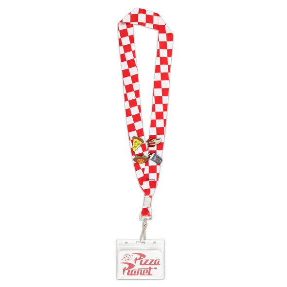 Loungefly Pixar Pizza Planet Lanyard with 4 Enamel Pins