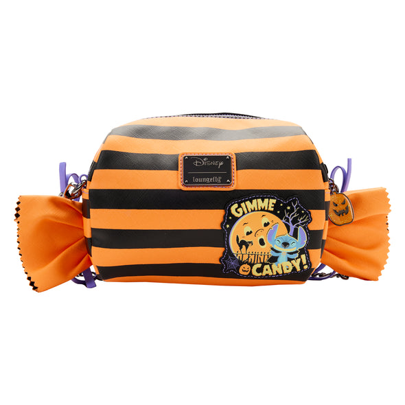 Loungefly Disney Lilo and Stitch Striped Halloween Candy Wrapper Crossbody