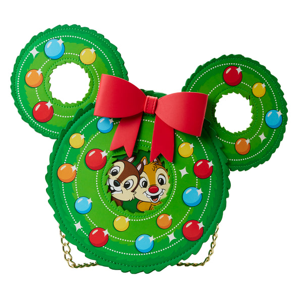 Loungefly Disney Chip and Dale Figural Wreath Crossbody Bag