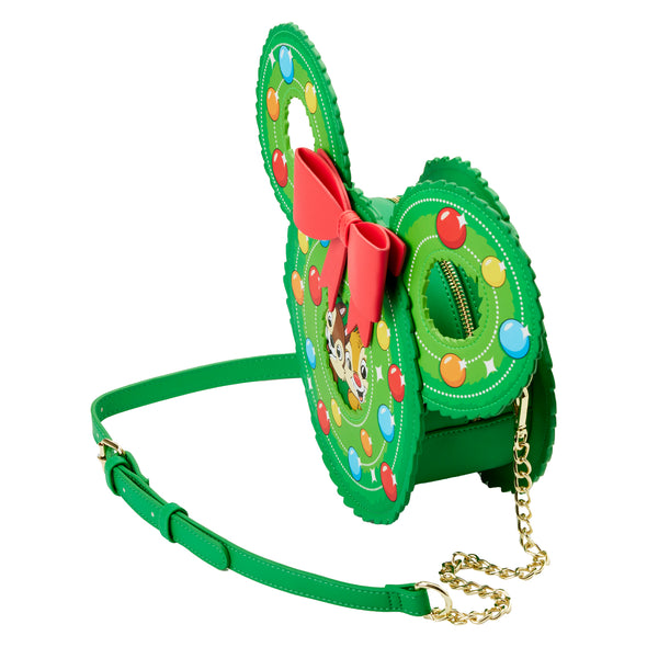 Loungefly Disney Chip and Dale Figural Wreath Crossbody Bag
