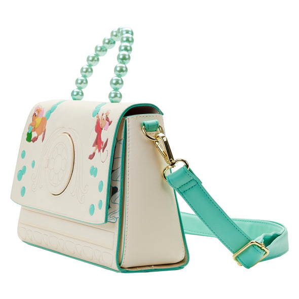 Loungefly Disney Cinderella Gus Gus and Jaq Bead Handle Crossbody Bag