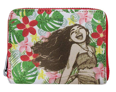 Loungefly Disney Moana Sketch Floral Small Zip Around Wallet
