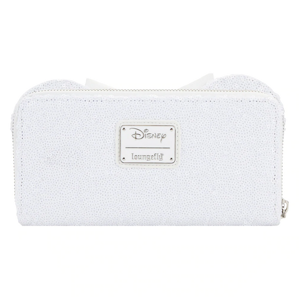 Loungefly Disney Minnie Sequin Wedding Zip Around Wallet