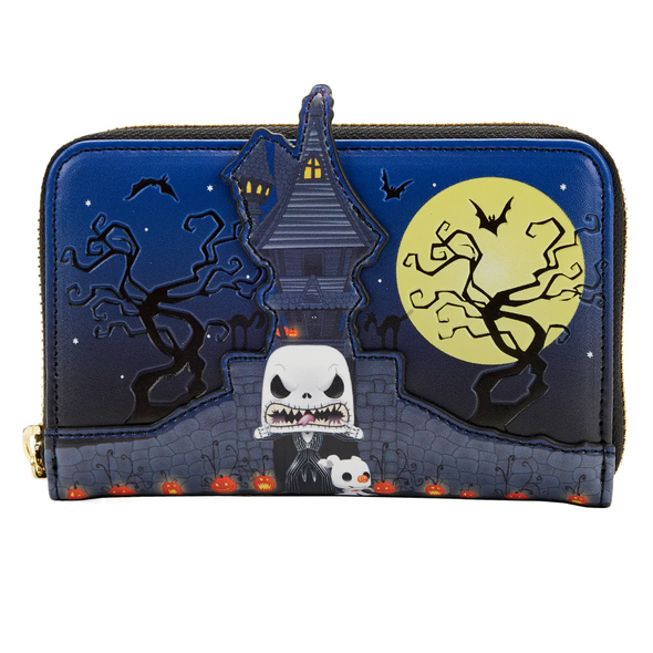 Pop by Loungefly Disney NBC Jack Skellington House Zip Around Wallet