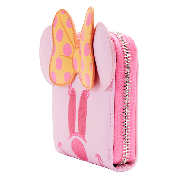 Loungefly Disney Pastel Ghost Minnie Glow in the Dark Zip Around Wallet