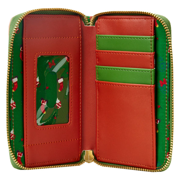 Loungefly Disney Mickey Minnie Hot Cocoa Fireplace Zip Around Wallet