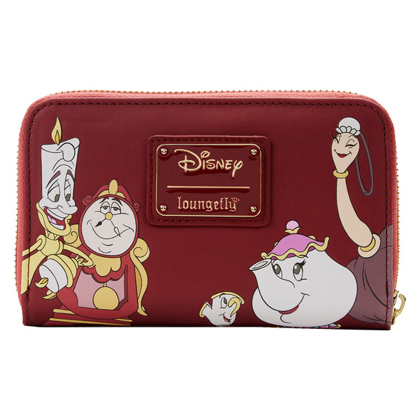 Loungefly Disney Beauty and The Beast Fireplace Scene Zip Around Wallet
