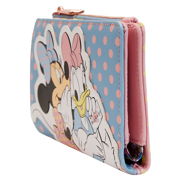 Loungefly Disney Minnie Daisy Pastel Color Block Dots Flap Wallet