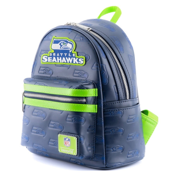 Loungefly NFL Seattle Seahawks Logo AOP Mini Backpack