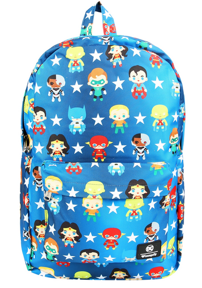 Loungefly Justice League Chibi Print Nylon Backpack
