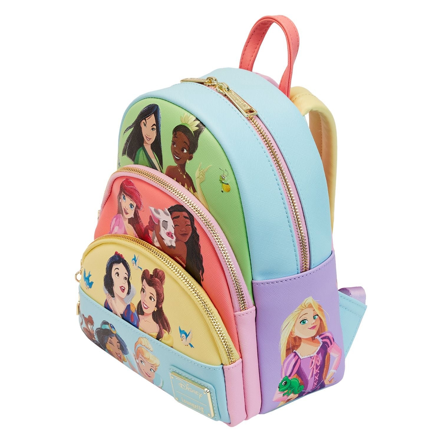 disney princess mini backpacks Disney Princess Collage Triple Pocket Mini Backpack