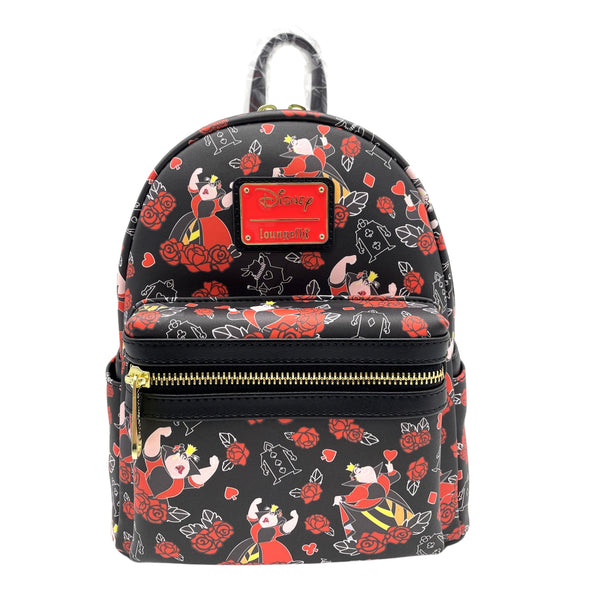 Modern Pinup Exclusive Loungefly Alice in Wonderland Queen of Hearts AOP Mini Backpack