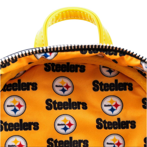 Loungefly NFL Pittsburgh Steelers Logo AOP Mini Backpack